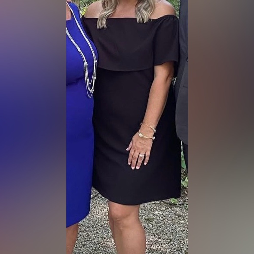 Off the shoulder black dress